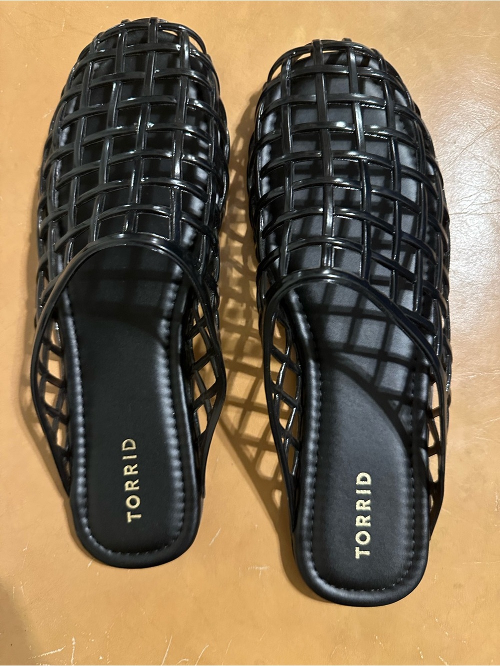 torrid Black Woven Jelly Slide Mules